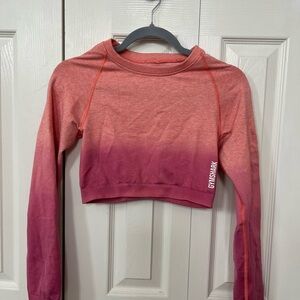 Gymshark Coral and Magenta Ombre Crop Top